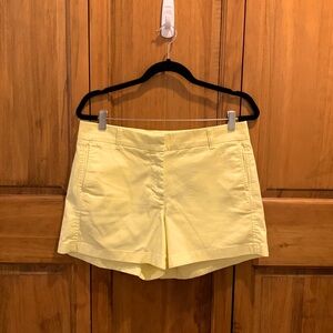 J. Crew yellow 4” chino shorts, like new, size 10